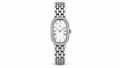 Reloj femenino plateado con esfera ovalada